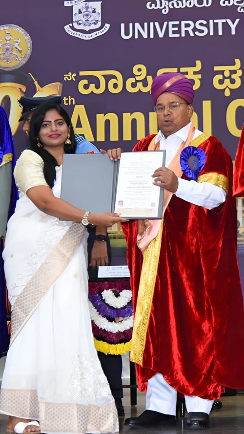 ಪತ್ರಕರ್ತೆ ನಂದಿನಿ ಕೆ.ಎಲ್. ಅವರಿಗೆ ಮೈಸೂರು ವಿವಿ ಡಾಕ್ಟರೇಟ್
